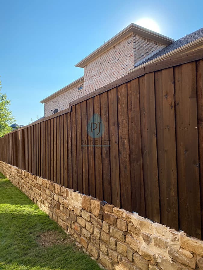 Wood cleaning staining Fence Repair Done