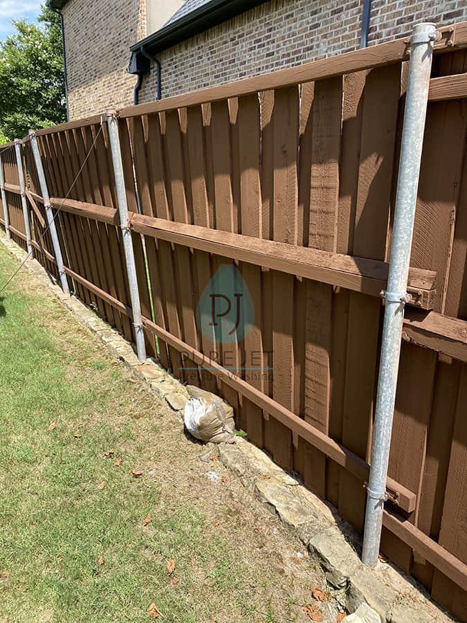 Wood cleaning staining Fence repair